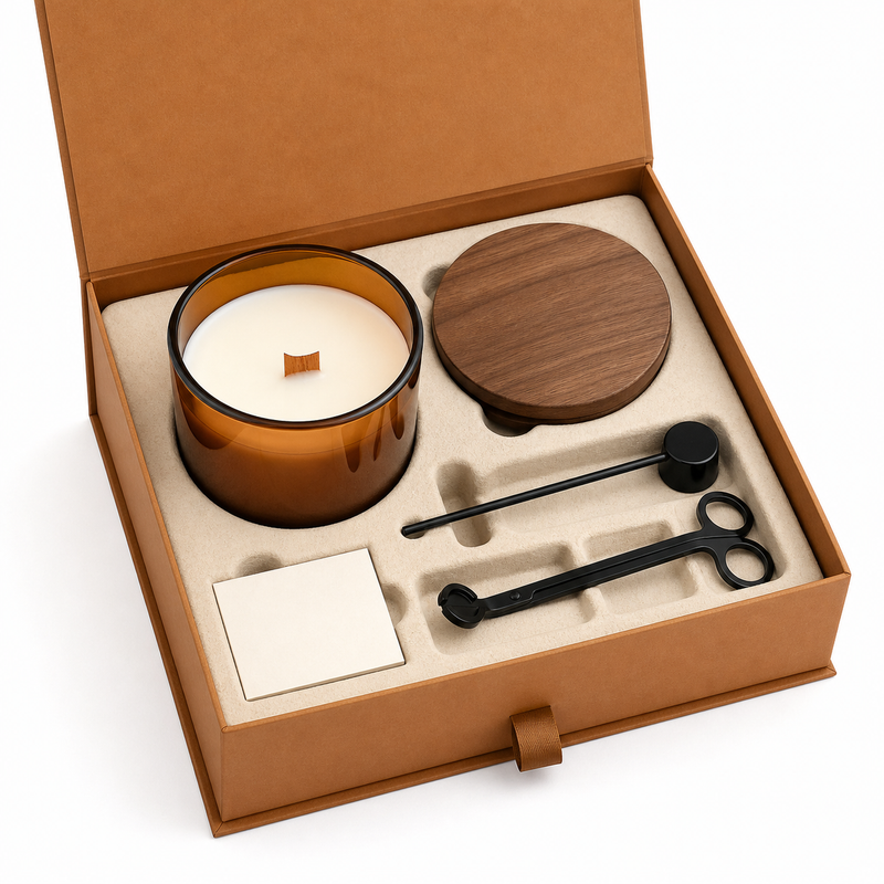 Wood-Wick Fireplace Scented Candle Gift Box