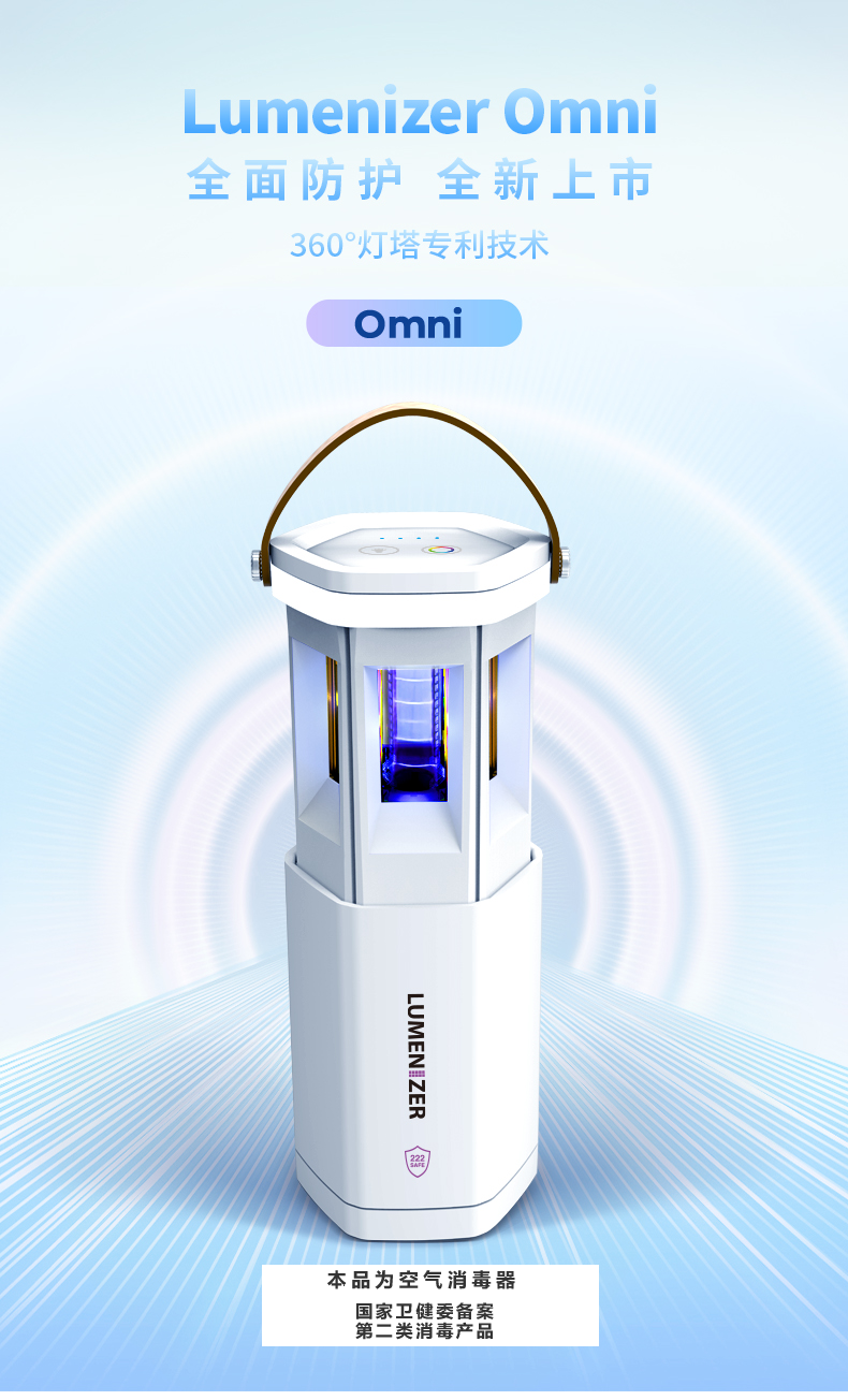 222nm Far UVC Excimer Disinfection Lamp Safe for Human Exposure, Whole Space Air Surface Sterilizing Light Home Hospital Office Use
